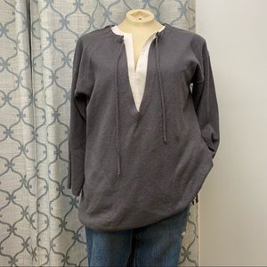 🎉BOGO🎉 Inhabit 100% Cashmere Gray Pullover Sweater — size M